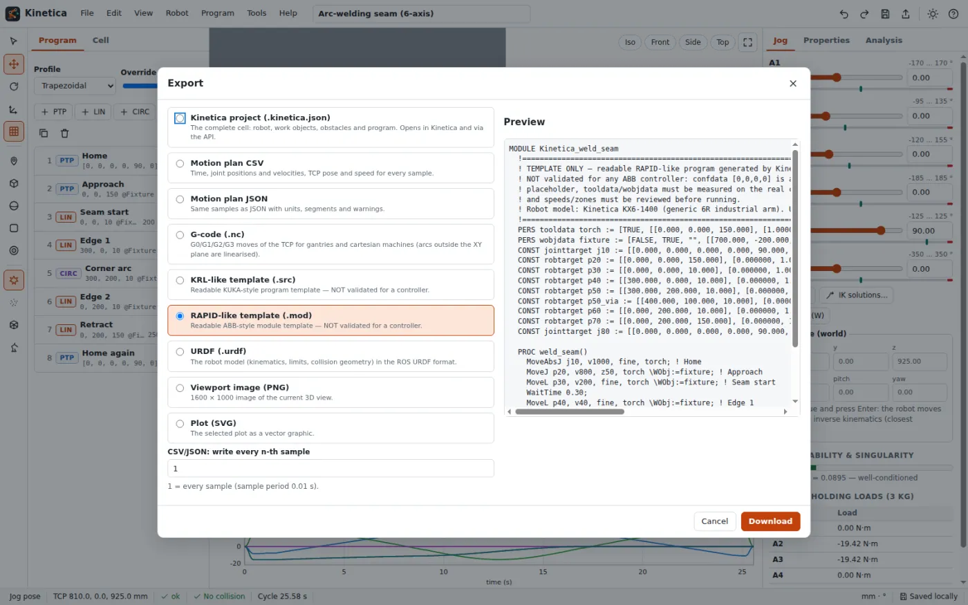 RAPID-like template preview